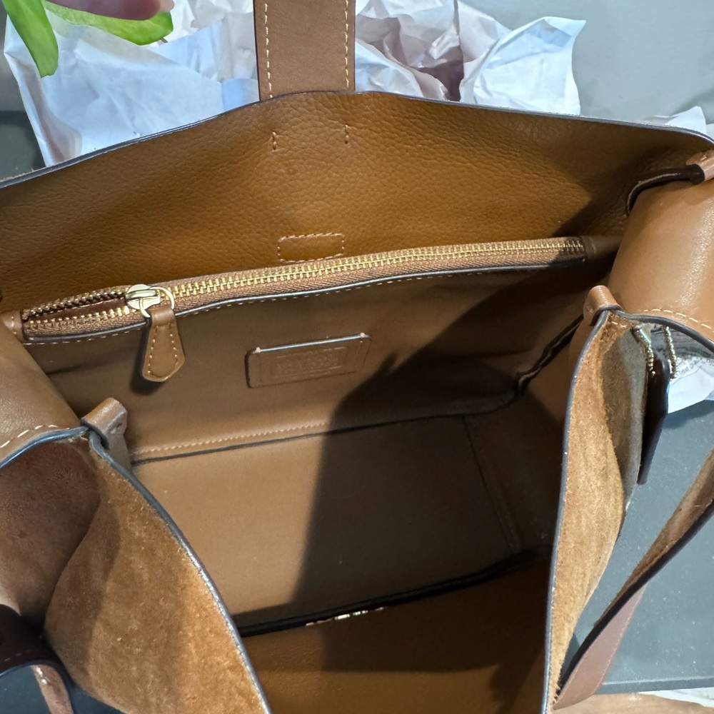 Coach Hadley Suede Crossbody in Chestnut Brown with Gold Hardware - Picture 5 of 7